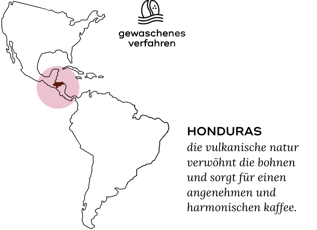 Karte von Nord- und Mittelamerika mit roter Markierung